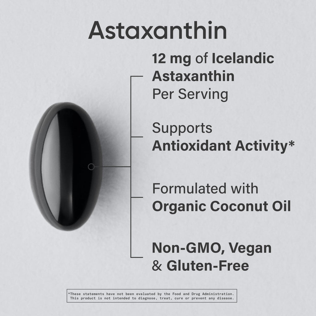 Sports Research Triple Strength Vegan Astaxanthin Supplement from Algae - Plant Based Softgels for Antioxidant Activity, Skin & Eye Health - Non-GMO Verified, Made with Coconut Oil - 12mg, 60 Count Sports Research buy supplements Au