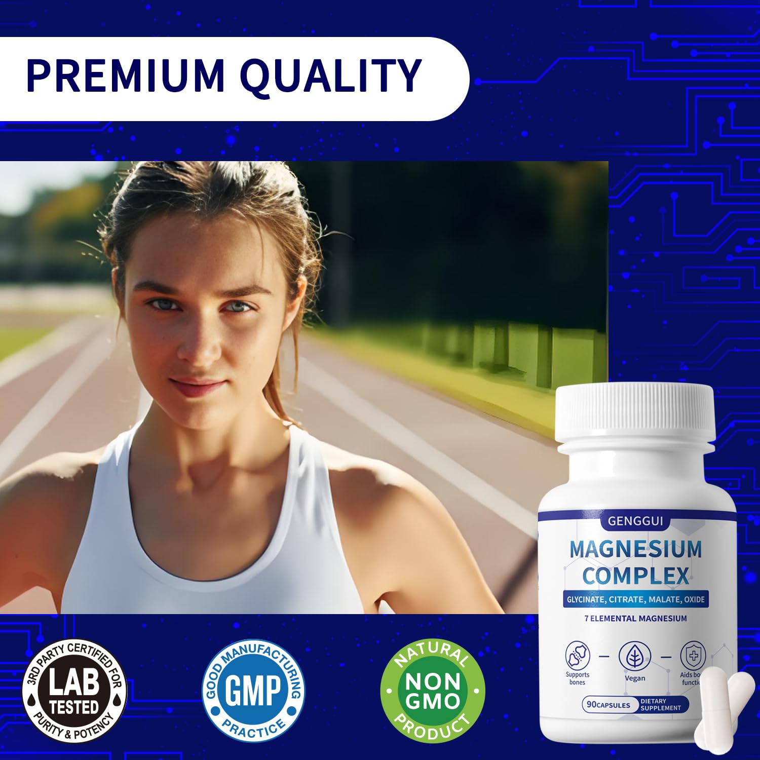 Magnesium Complex 1000mg with 8 Types - Glycinate, Citrate, Malate - Supports Muscle Relaxation, Bone Health, Energy Production & Sleep - High Absorption, Non-GMO, Vegan Capsules, 90 Count (001) ZYGCDZ buy supplements Au