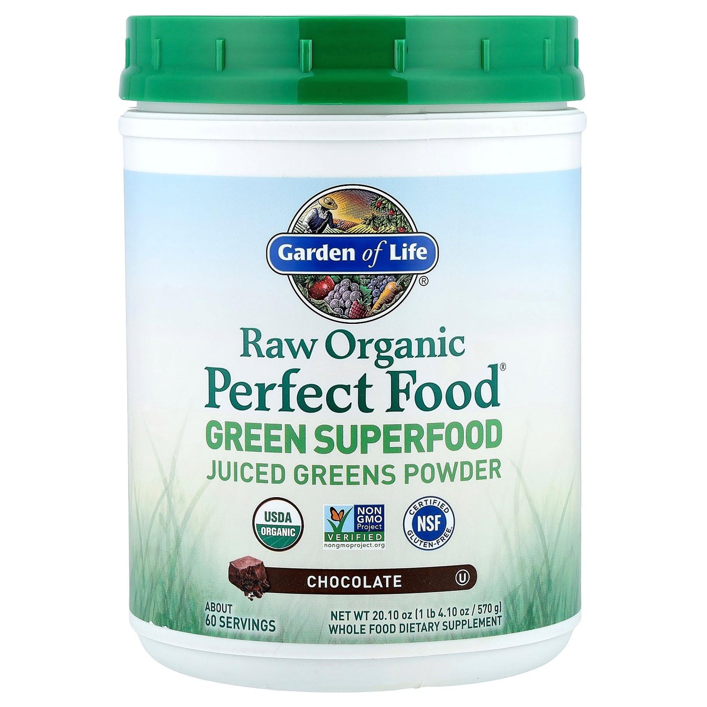 Garden of Life Raw Organic Perfect Food Green Superfood Juiced Greens Powder - Chocolate, 60 Servings, Non-GMO, Gluten Free, Vegan Whole Food Dietary Supplement Plus Probiotics, Enzymes Garden of LifeBuy Supplements Australia