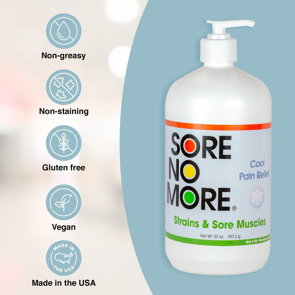 Sore No More Cool Relieving Gel for Aches & Pains in Muscles & Joints associated with Strains, Bruises & Sprains | Absorbs Quickly with a Refreshing Lemon Aroma | 32 oz Bottle with Pump Sore No MoreBuy Supplements Australia