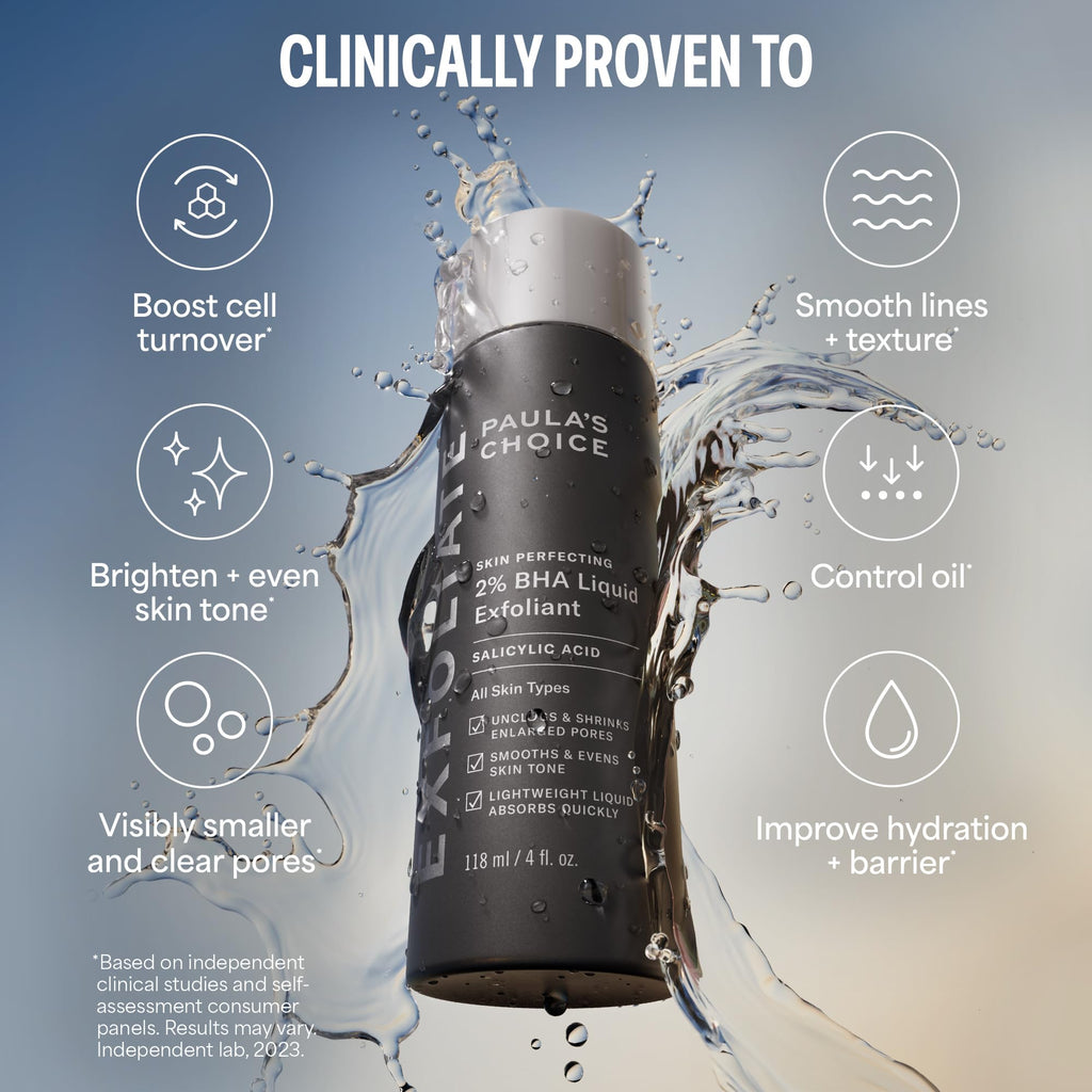 Paulas Choice--SKIN PERFECTING 2% BHA Liquid Salicylic Acid Exfoliant--Facial Exfoliant for Blackheads, Enlarged Pores, Wrinkles & Fine Lines, 4 oz Bottle Paula's ChoiceBuy Supplements Australia