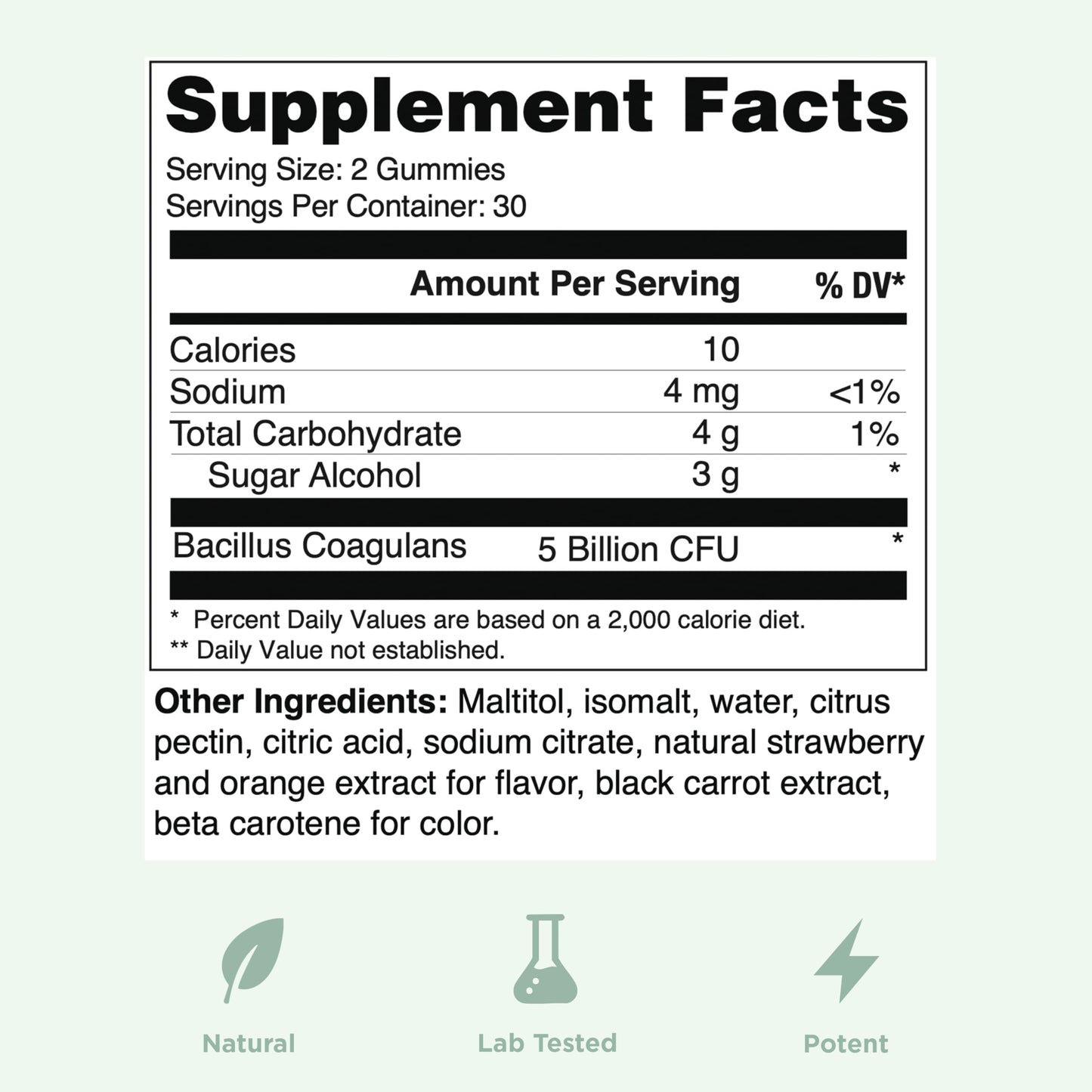 Yuve Natural Sugar Free Probiotic Gummies 5 Billion CFU, Helps with Constipation, Bloating & Leaky Gut - Vegan, Gluten-Free & Non-GMO - 60ct