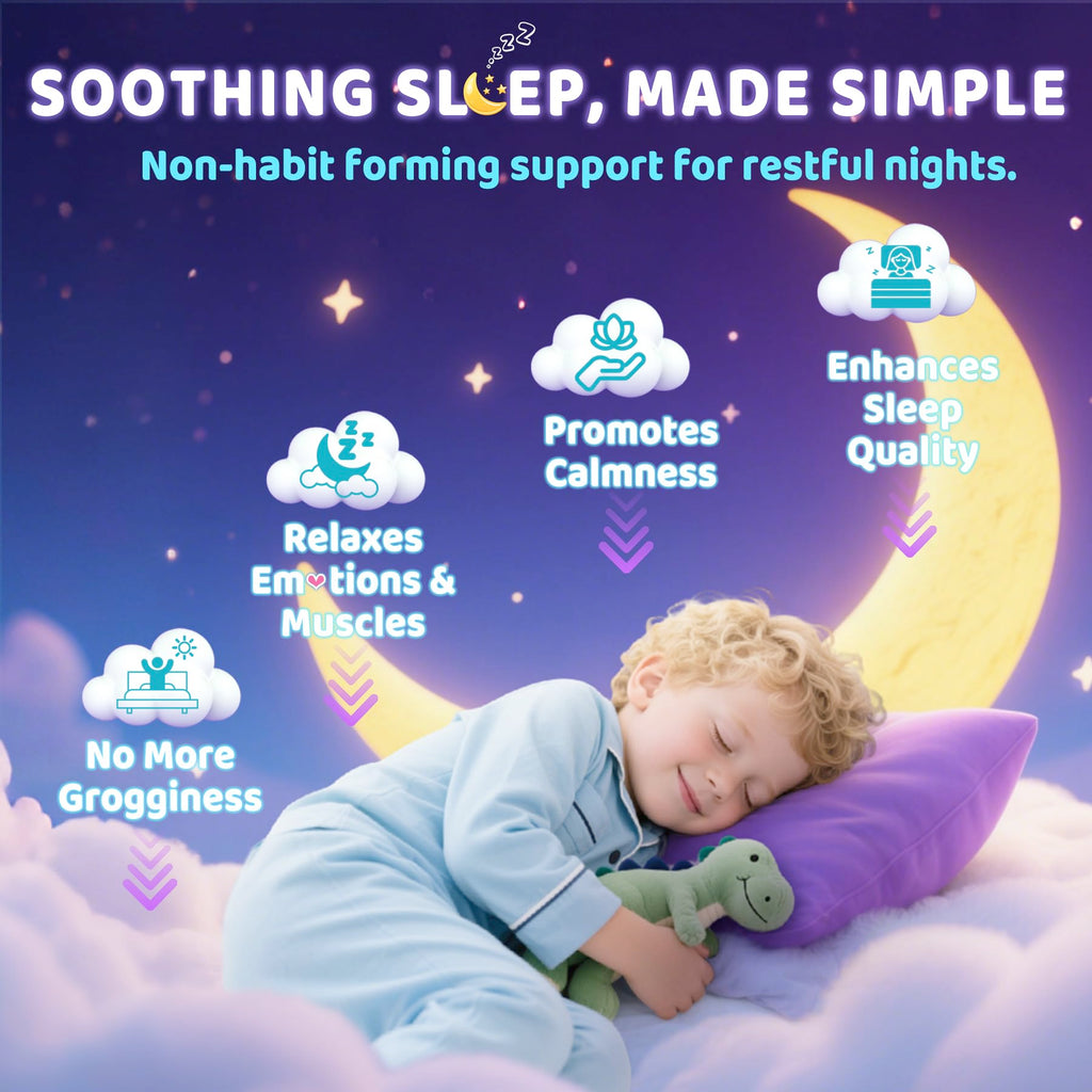 Kids Sleep Gummies, NO Melatonin Sleep Aid Gummies w/ Magnesium Glycinate, Magnesium Malate, L-Theanine, Lavender, B6, Zinc, D3K2 for Restful Sleep, Relax Brain & Muscle, Immune Support, Non-GMO 1Pack ELLAMENTZBuy Supplements Australia