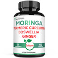 Satoomi 9in1 Moringa Capsules - Featuring Moringa, Turmeric, Boswellia, Ginger, Ashwagandha, Ceylon Cinnamon and Milk Thistle, and Resveratrol | Support Mood, Heart & Overall Health - 60 Count Satoomi buy supplements Au