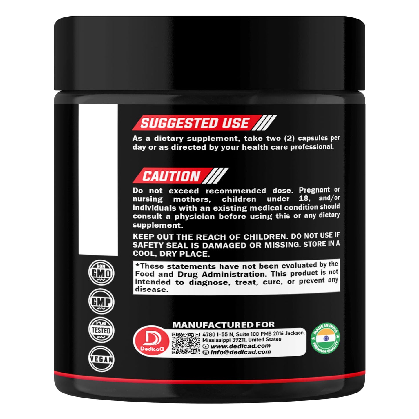 DEDICAD NAD Supplement with Nicotinamide Riboside and Trans Resveratrol - NR for Men & Women - 80 Capsules DEDICAD buy supplements Au