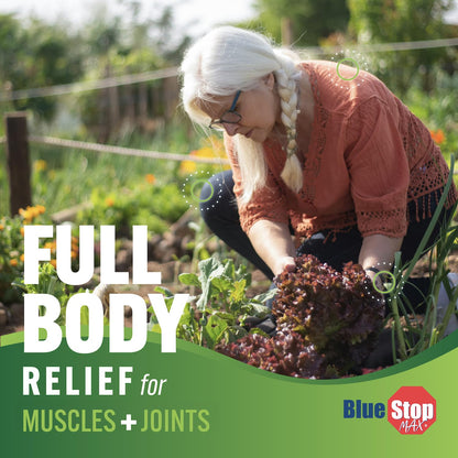 Blue Stop Max Massage Gel for Body Aches, 16 oz Pump Bottle; 3 in 1 Product Relieves Body Aches, Supports Joints and Nourishes The Skin Blue Stop MaxBuy Supplements Australia