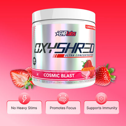 EHP Labs OxyShred Pre Workout Powder - Preworkout Powder with L Glutamine & Acetyl L Carnitine, Energy Boost Drink - Cosmic Blast, 60 Servings