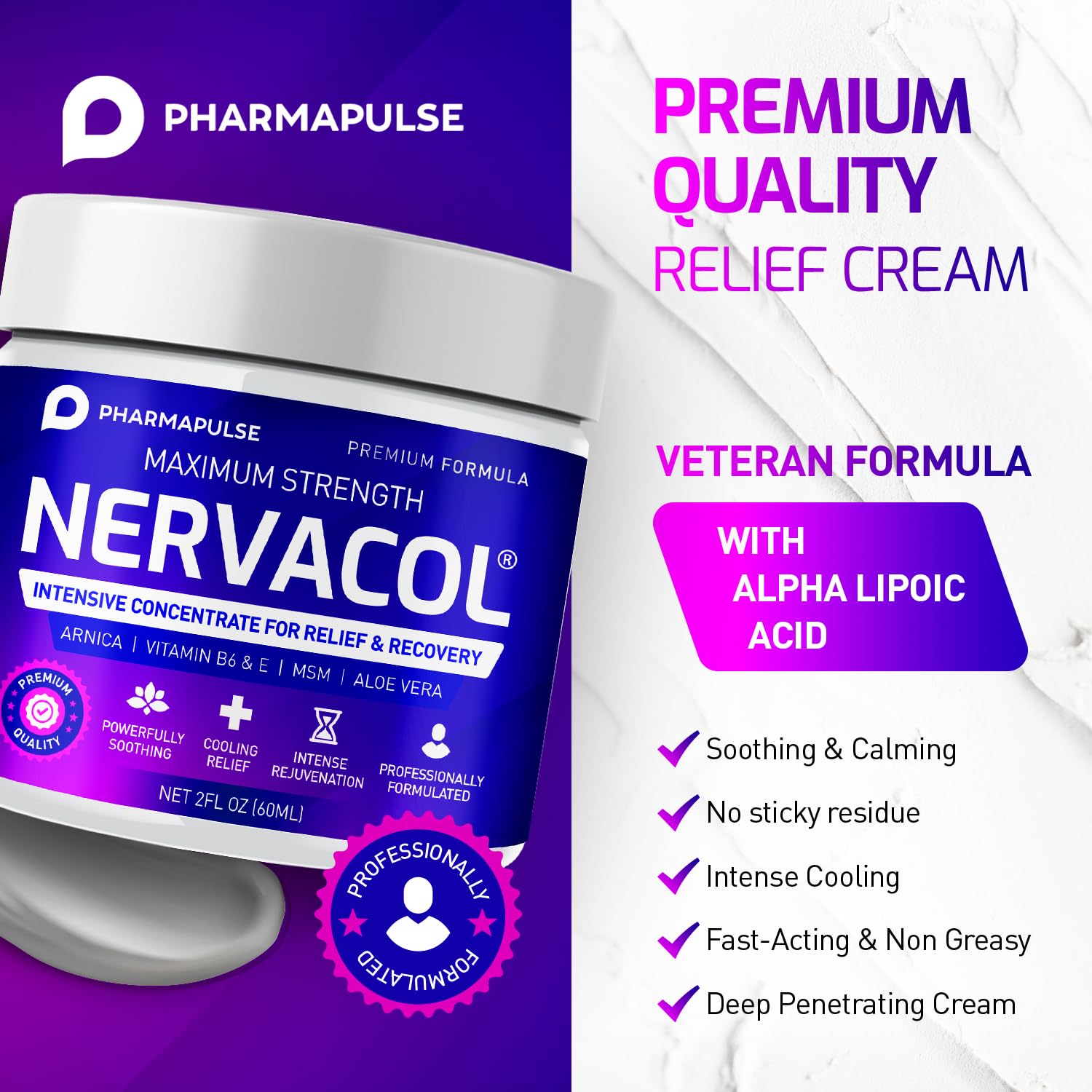 Pharmapulse Neuropathy Cream – Maximum Strength for Feet, Hands, Legs, Toes, Lower Back - Alpha Lipoic Acid, Arnica, Vitamin B6, Aloe Vera, MSM - Effective Soothing PharmapulseBuy Supplements Australia
