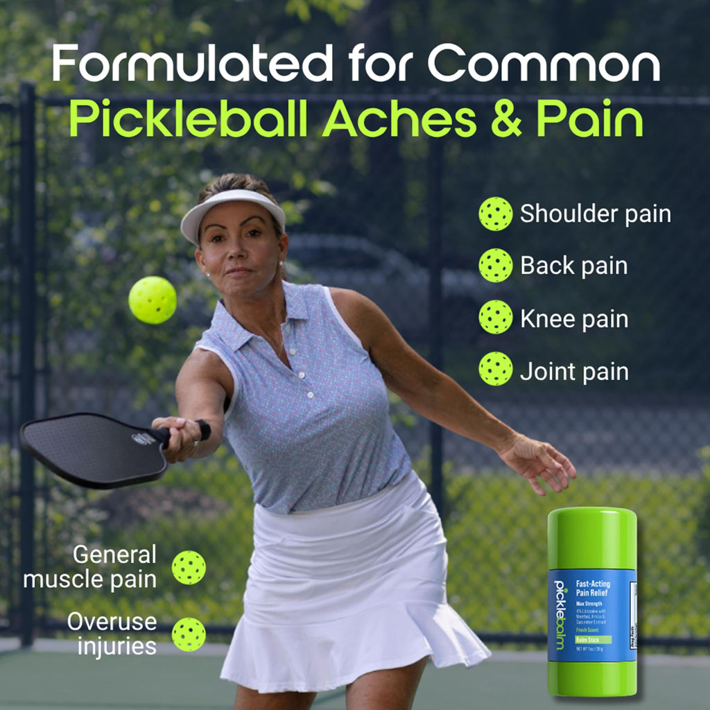 PickleBalm Pickleball In-Game Muscle Pain Relief Balm Stick with 4% Lidocaine, Arnica, Menthol, Cucumber Seed Extract for Shoulders, Knees, Wrists, and More, 1oz Stick PickleBalmBuy Supplements Australia