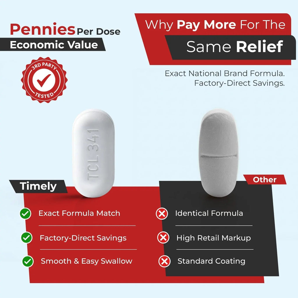 TIME-Cap Labs 500 Caplets Extra Strength Acetaminophen 500mg - Pain Reliever & Fever Reducer for Adults, Helps with Headaches, Backaches, Muscle Pain, Toothaches, Arthritis & Menstrual Cramps TIME-CAP LABS, INC.Buy Supplements Australia
