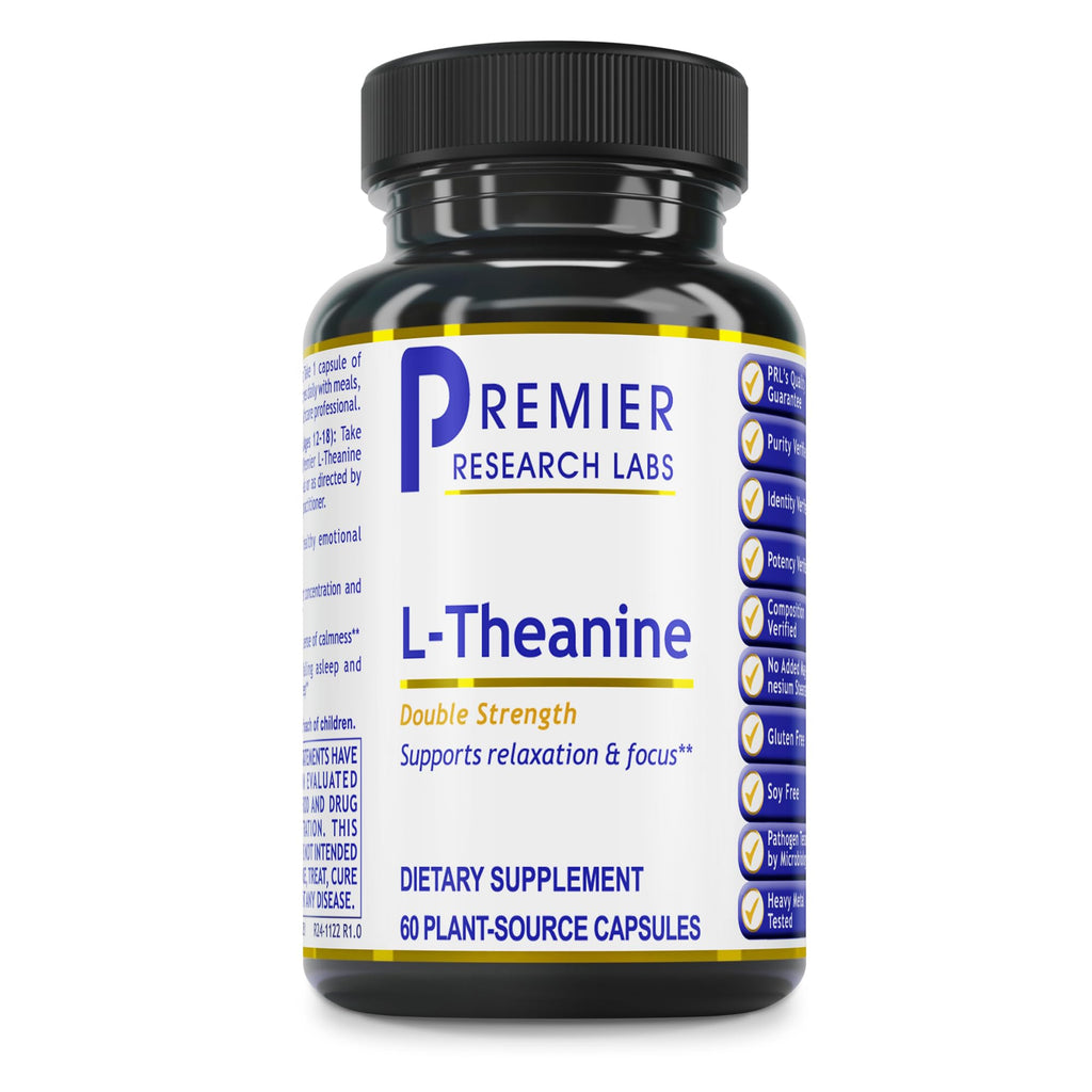 Premier Research Labs L-Theanine Double Strength - Pure L Theanine Supplement 200mg, Focus & Energy Support for Men & Women, Amino Acid for Relaxation, Support for Adults & Kids - 60 Vegan Capsules Premier Research LabsBuy Supplements Australia