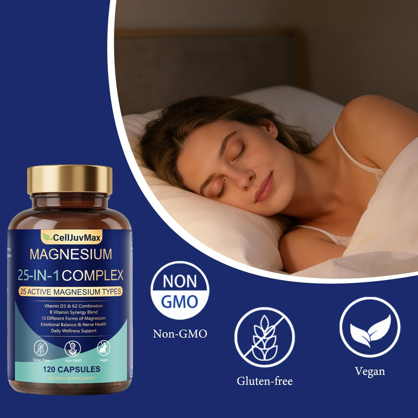 25-in-1 Magnesium Complex | Multi-Form Absorbable Blend for Daily Nutritional Support, 120 Vegan Caps (1) PBZPBZ buy supplements Au