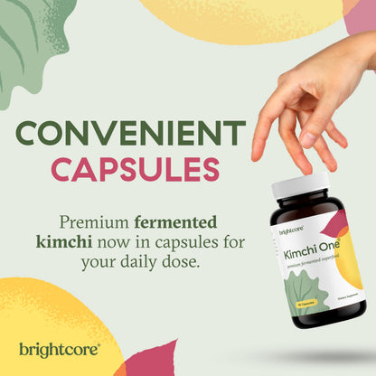 Brightcore Nutrition - Kimchi One, Kimchi Powder Capsules, Probiotics, Enzymes, & Antioxidant Supplement, Premium Gut Health Superfood