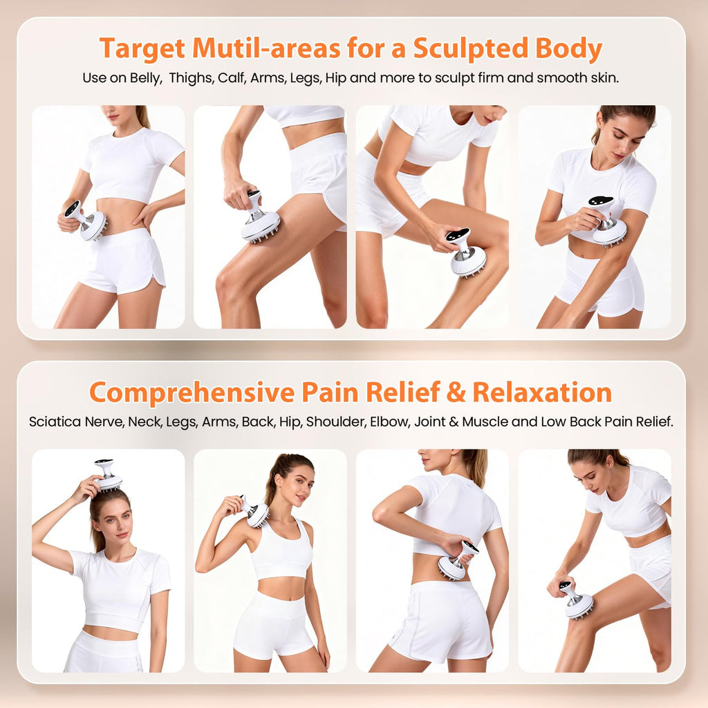 Choufaly Lymphatic Drainage Massager & Anti Cellulite Massage Tool, Helps Reduce Stretch Marks & Cellulite, for Legs, Arms & Belly, Body Sculpting Machine with Microcurrent & Light & Heat & Vibration Choufaly buy supplements Au