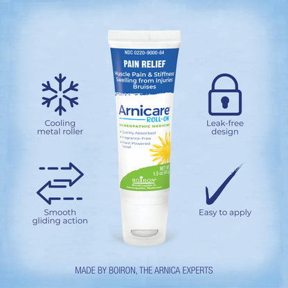 Boiron Arnicare Roll-On for Relief of Joint Pain, Muscle Pain, Muscle Soreness, and Swelling from Bruises or Injury - Cooling Metal Roller and Fragrance-Free - 1.5 oz BoironBuy Supplements Australia