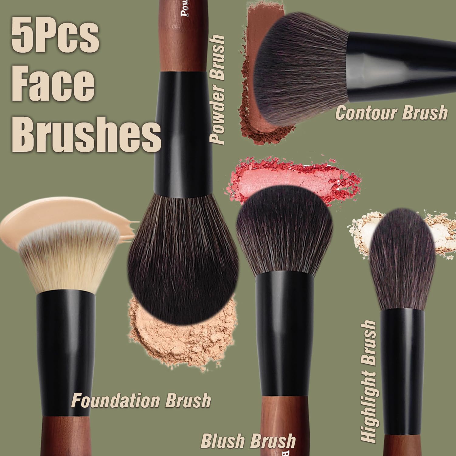 Makeup Brushes 16 Pcs Makeup Brush Set Professional, Wood Handle Travel Make Up Brushes Set with Case, Premium Cruelty-Free Synthetic Fiber Hair Makeup Brush Kit with Holder ZylsniceBuy Supplements Australia