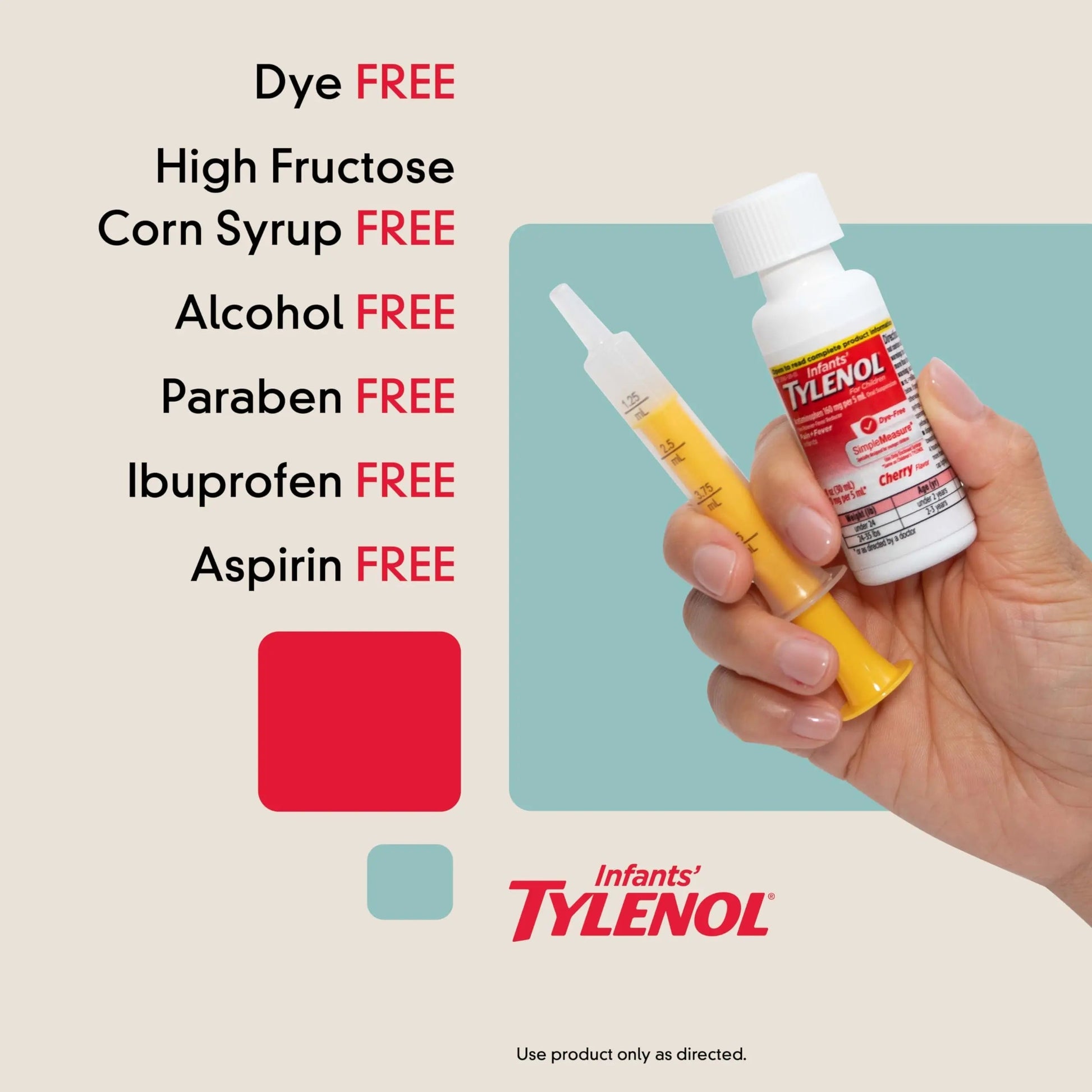 Infants' Tylenol Liquid Pain Reliever and Fever Reducer Medicine, Acetaminophen Oral Suspension for Sore Throat, Headache & Teething, Kids Fever Reducer; Dye-Free Cherry Flavor, 2 fl oz, Pack of 1 TylenolBuy Supplements Australia