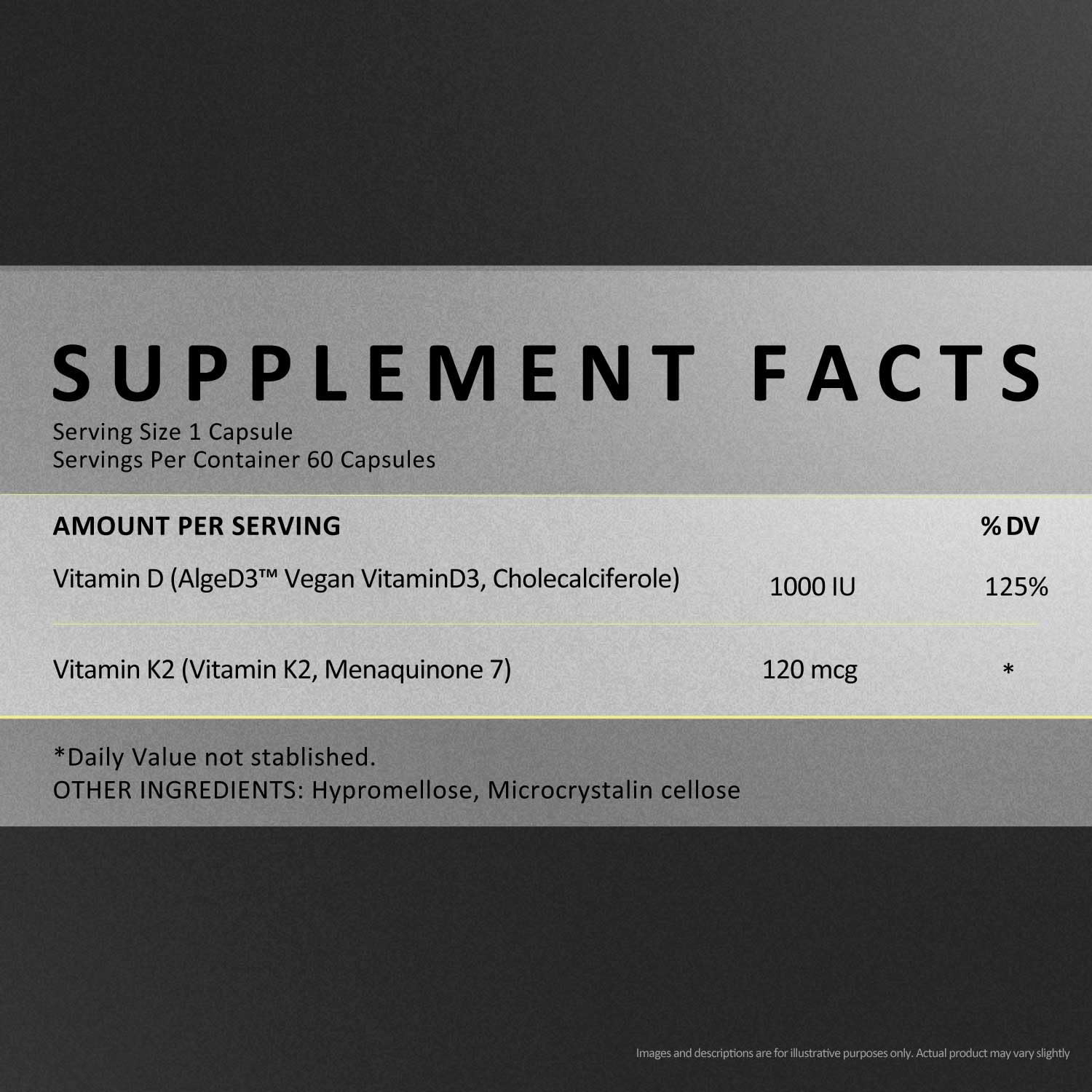 EXUVITAL D3 & K2 Vitamin Supplement, Vegan D3 1000 IU & K2 MK7 120 mcg for Bone, Heart & Immune Support, Non-GMO, Gluten-Free, 60 Vegan Capsules, 2 Months Supply EXUVITAL buy supplements Au