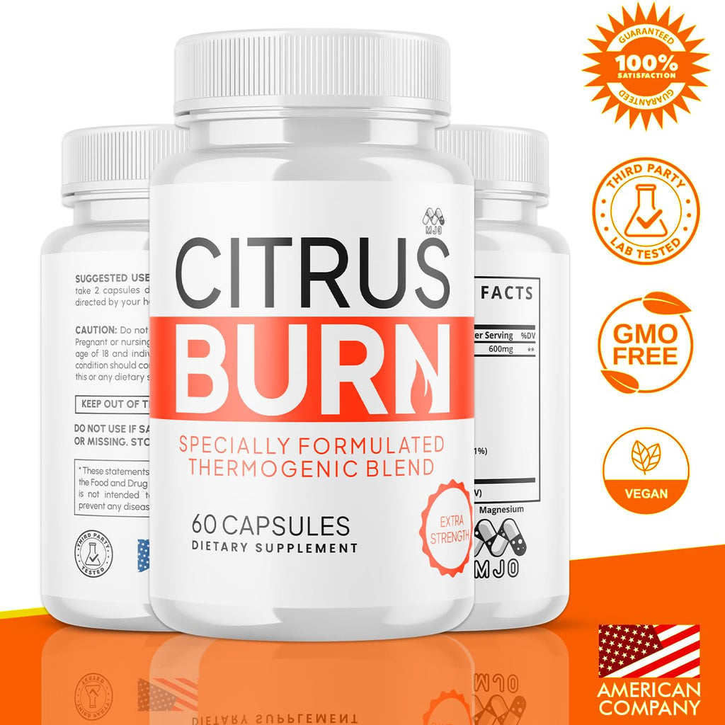 (2 Pack) Citrus Burn Capsules, Official CitrusBurn Pills with All Natural Ingredients, Advanced Citrus Burn for Optimal Health & Wellness Support with Premium Vitamins for Women & Men (120 Capsules) MJO buy supplements Au
