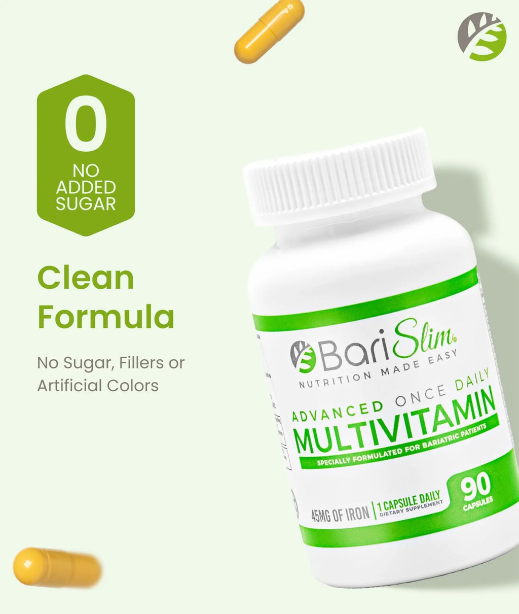 BariSlim Advanced Once Daily Bariatric Multivitamin Capsule - 45 mg of Iron - Bariatric Vitamin for Post Bariatric Surgery Including BariSlim