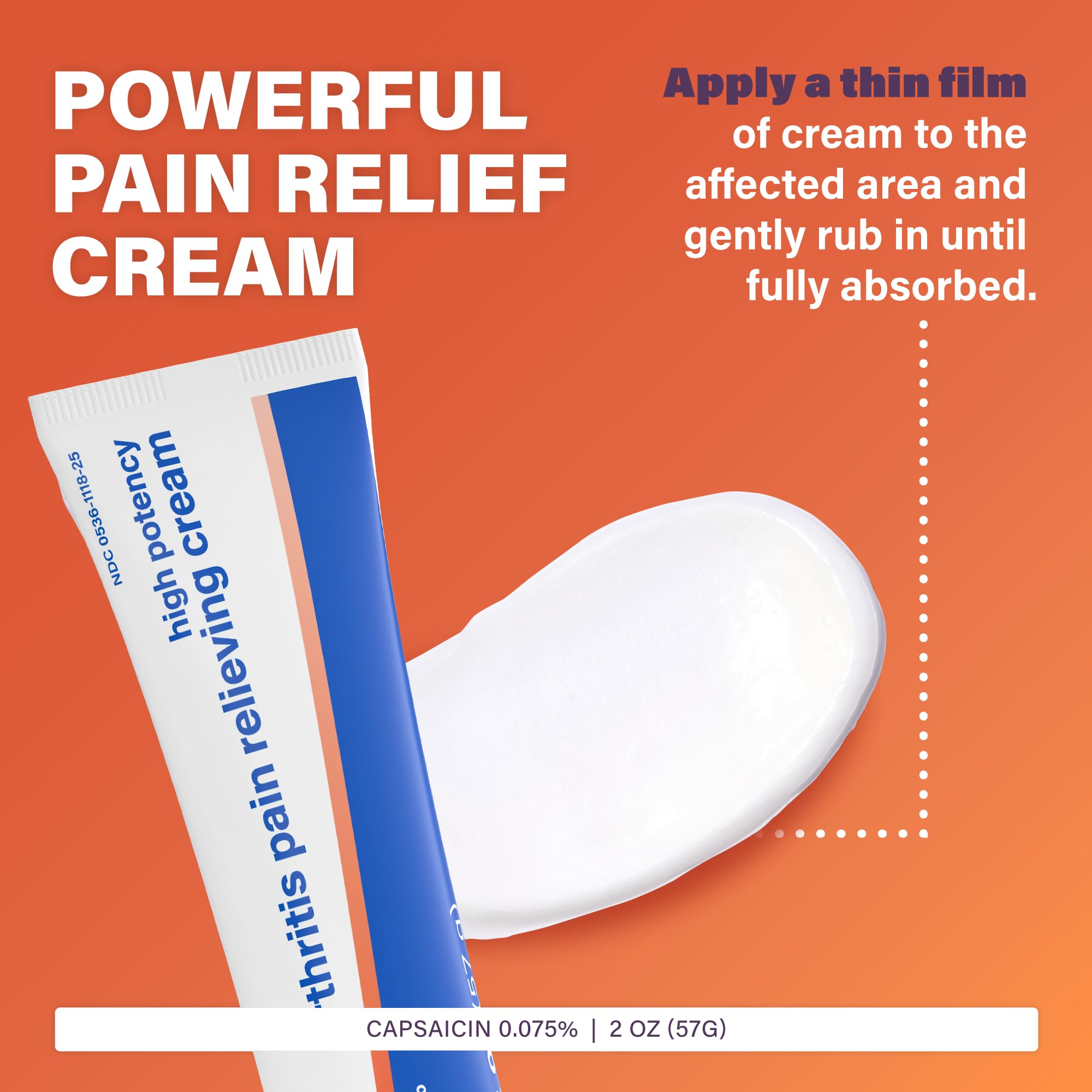 Rugby High Potency Capsaicin 0.075% Cream - Pain Relief Cream for Arthritis - 2 Oz (57g), (1 Pack) RUGBY LABORATORIESBuy Supplements Australia