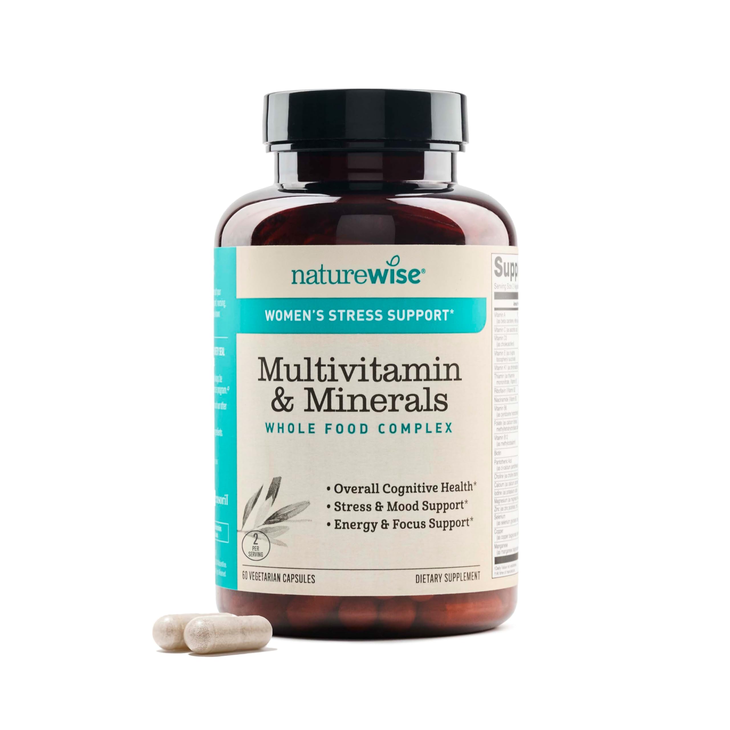 NatureWise multivitamin and minerals supplement bottle on a white background