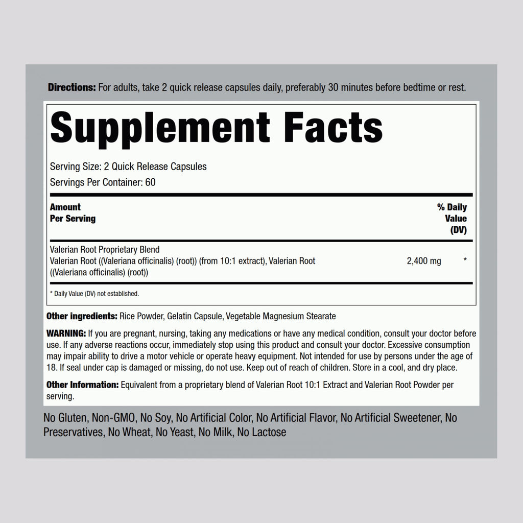 Piping Rock Valerian Root Capsules | 120 Count | Extract Supplement | Herbal Blend | Non-GMO, Gluten Free Piping RockBuy Supplements Australia