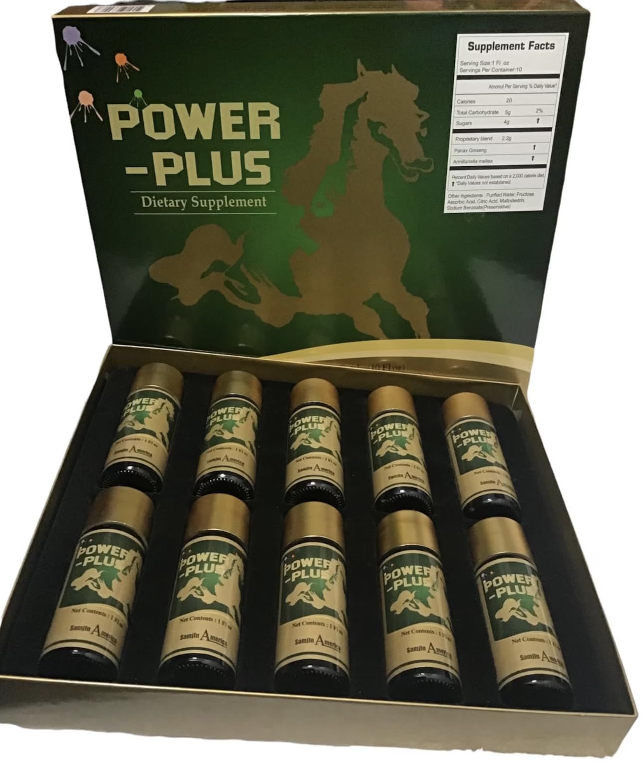 Skydia Power Plus - 10 Bottles Power-Plus Botanical Blend Liquid Supplement (1 FL OZ) Korean Ginseng Extract Ginseng Supplement Natural Men Tonic Ginseng Root Korean Red Ginseng Drops SkydiaBuy Supplements Australia