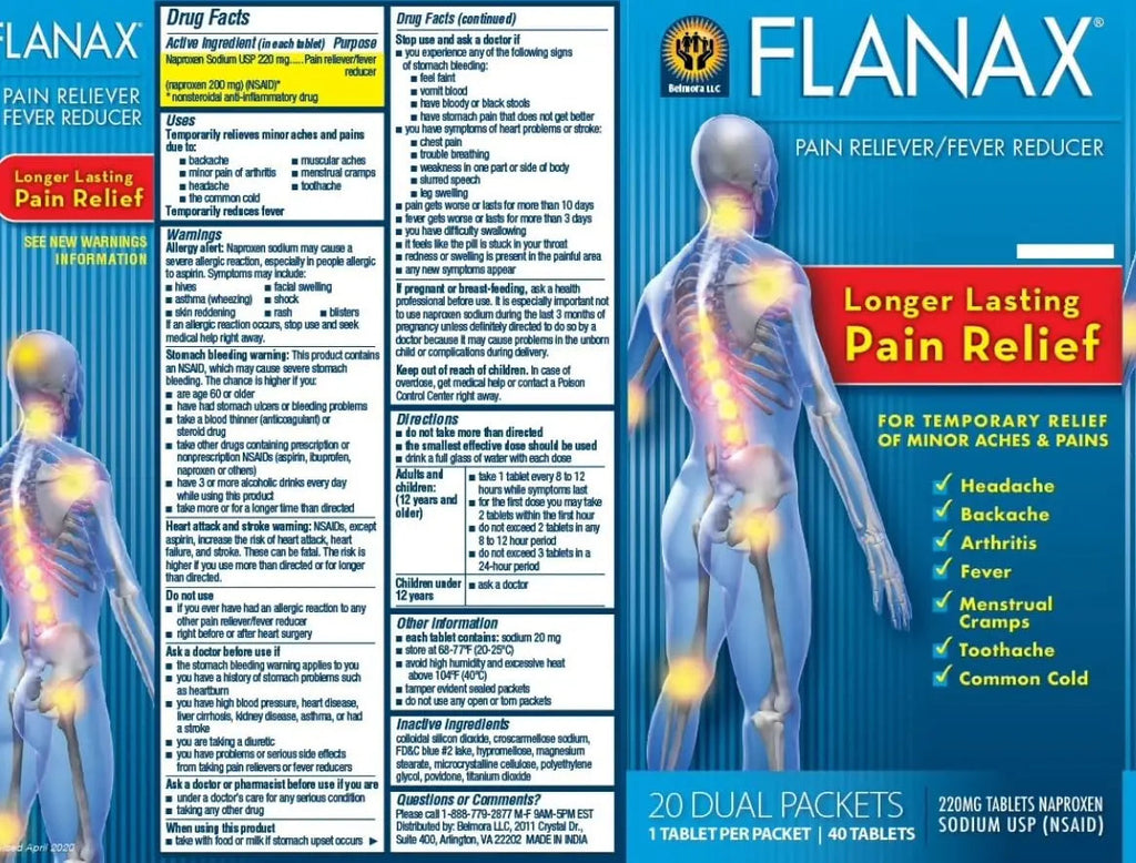 Flanax Pain Reliever Tablets 2ct Retail Dispenser FlanaxBuy Supplements Australia