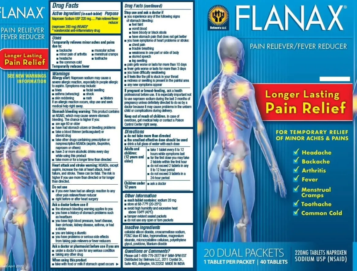 Flanax Pain Reliever Tablets 2ct Retail Dispenser FlanaxBuy Supplements Australia