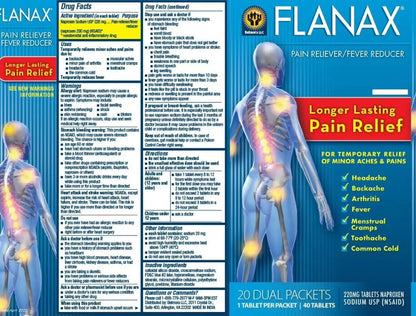 Flanax Pain Reliever Tablets 2ct Retail Dispenser FlanaxBuy Supplements Australia