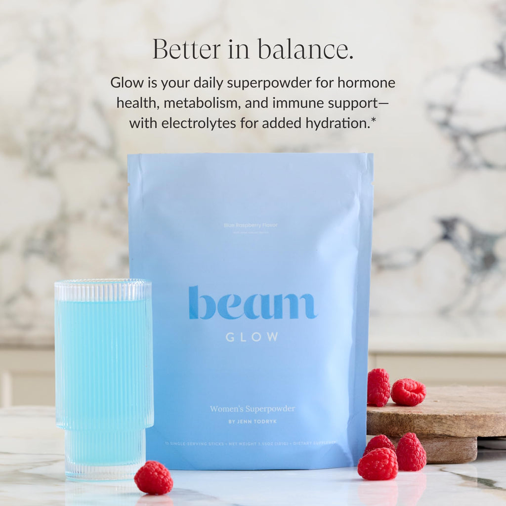 Beam Glow & Kids Wellness Bundle, Hormone Support for Women with Inositol & Ashwagandha, Superfood Powder with Fruits & Veggies for Kids' Growth & Immune Health BeamBuy Supplements Australia