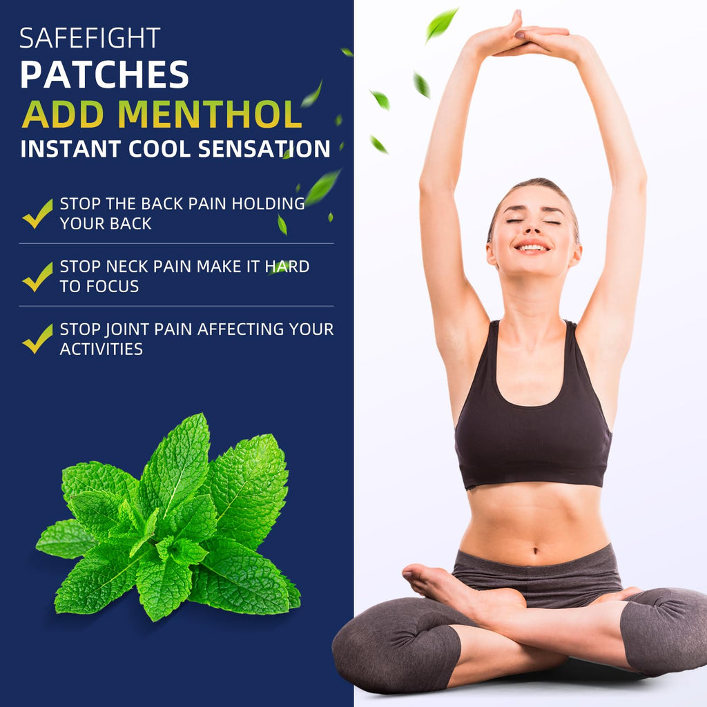 SafeFight 4% Lidocaine Pain Relief Patches 32 Count - Maximum Strength Relief for Back, Neck, Shoulder, Joint & Muscle Pain, Add Menthol, 12 Hour Long Lasting Relief Pains SafeFightBuy Supplements Australia