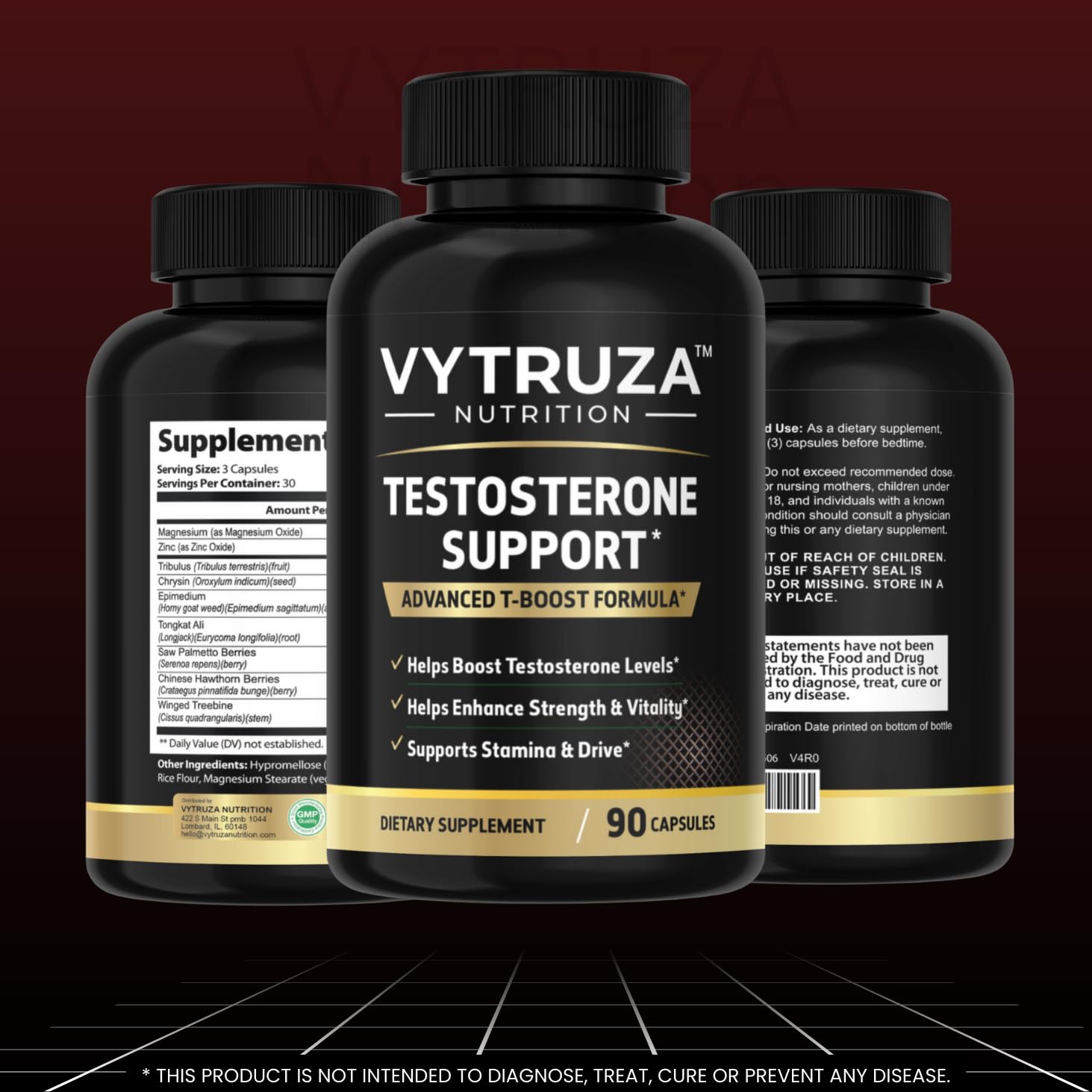 VYTRUZA Nutrition Advanced T-Boost Formula Test Support Capsules, Premium Ingredients, Energy, Strength Support Supplement for Men, 90 Capsules VYTRUZA buy supplements Au