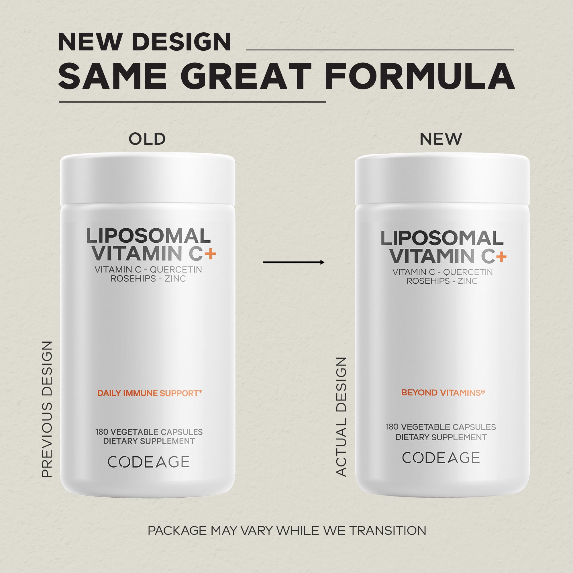 Codeage Liposomal Vitamin C 1500mg with Zinc, Elderberry, Citrus Bioflavonoids Grapefruit, Lemon, Orange Powder, Quercetin & Rose Hips Fruit – Vegan Supplement - Non-GMO, Vegan Pills, 180 Capsules CodeageBuy Supplements Australia
