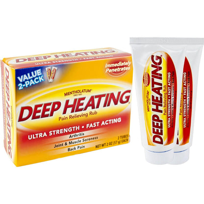Mentholatum Deep Heating Pain Relieving Rub, Ultra Strength, 2 Tubes each, Pack of 5 MentholatumBuy Supplements Australia