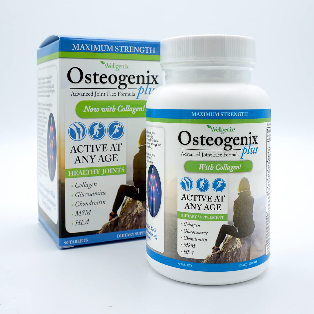 Wellgenix Osteogenix Advanced Joint Flex Formula (90 Ct) - Knee Supplement with Collagen II, Glucosamine, Chondroitin, MSM & HLA - Lubrication & Discomfort Support Tablets for Men & Women WellgenixBuy Supplements Australia