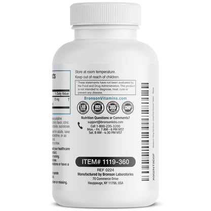 Bronson Melatonin 10mg Fast Dissolve Cherry Flavored Tablets Vegetarian Chewable Lozenges, 360 Count