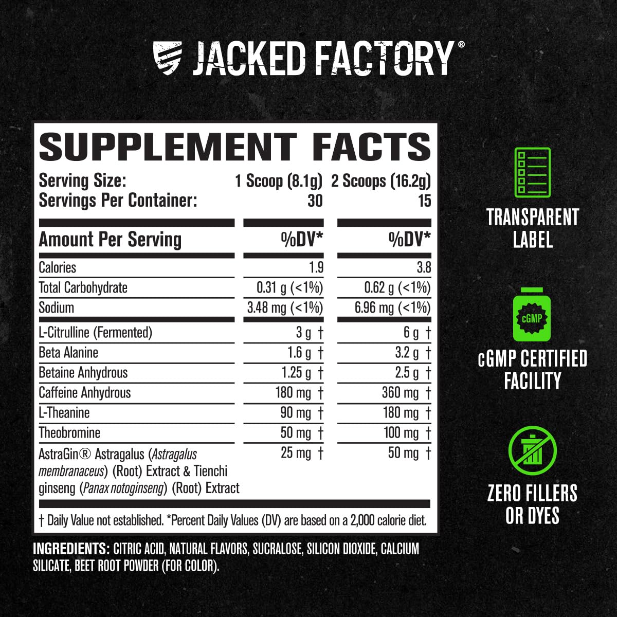 Jacked Factory NITROSURGE Pre Workout Supplement - Endless Energy, Instant Strength Gains, Clear Focus, Intense Pumps - NO Booster & Preworkout Powder with Beta Alanine - 30 Servings, Cherry Limeade Jacked Factory buy supplements Au