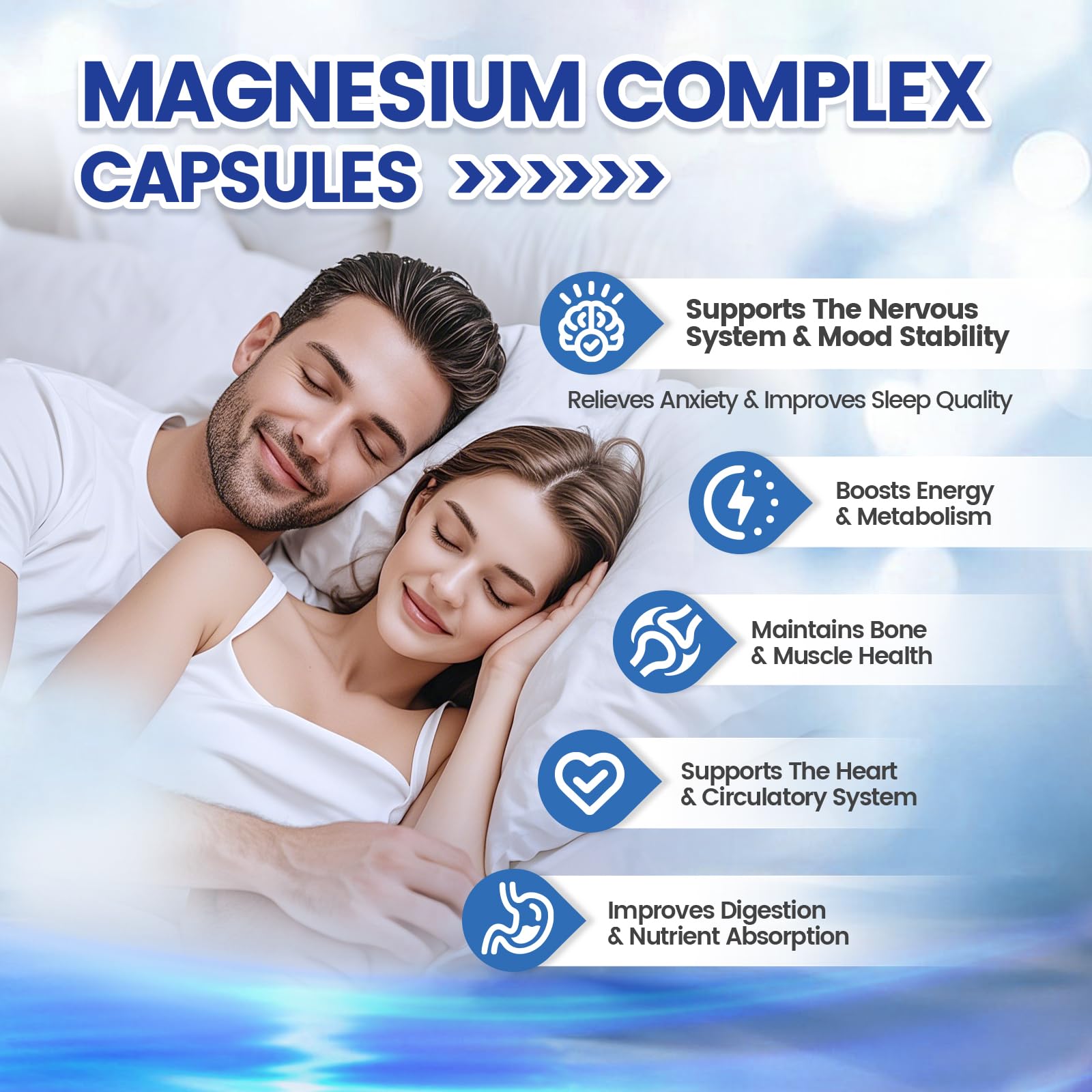 1000mg Magnesium Complex Capsules, 8-in-1 Magnesium Glycinate, Citrate, Malate, Taurate, Oxide, Carbonate, Aspartate, Orotate - 240 Capsules VivoNu buy supplements Au