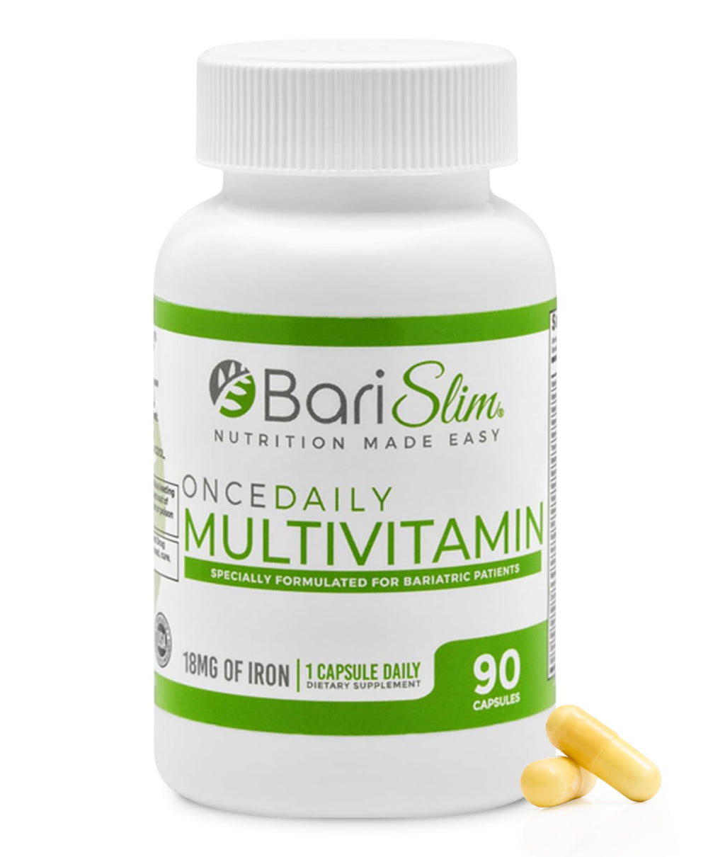 BariSlim Once Daily Bariatric Multivitamin Capsule - 18mg of Iron - Bariatric Vitamin & Supplement for Post Surgery Including Gastric Bypass & Gastric Sleeve | 90 Day Supply BariSlim buy supplements Au