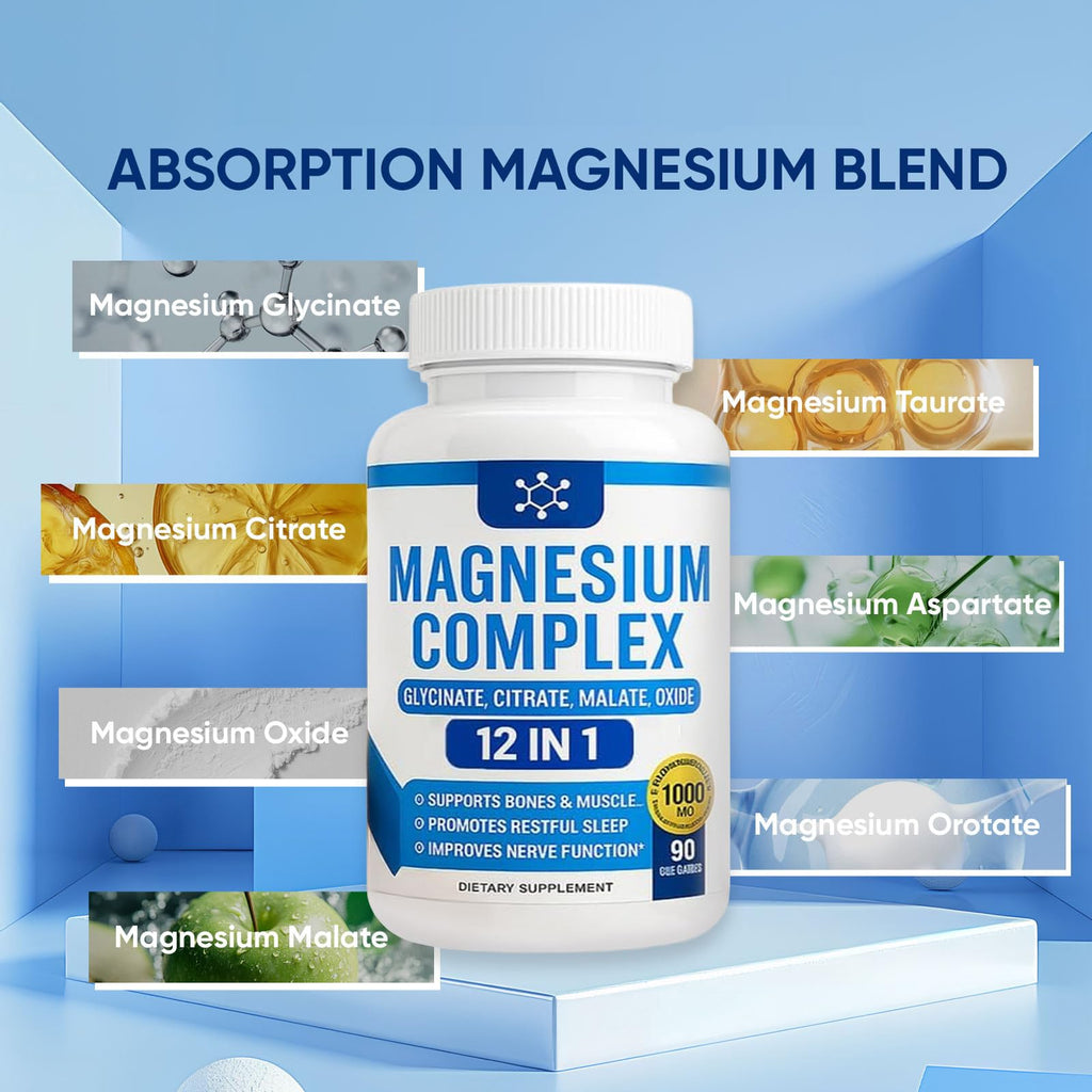 Nutrapure Magnesium Complex 7 Elemental Supplement - Magnesio Complex 1000mg Forms Including Glycinate, Citrate, Malate, Taurate Chelated | Energy Support | Vegan Non-GMO, 90 Capsules (2) WSJAWH buy supplements Au