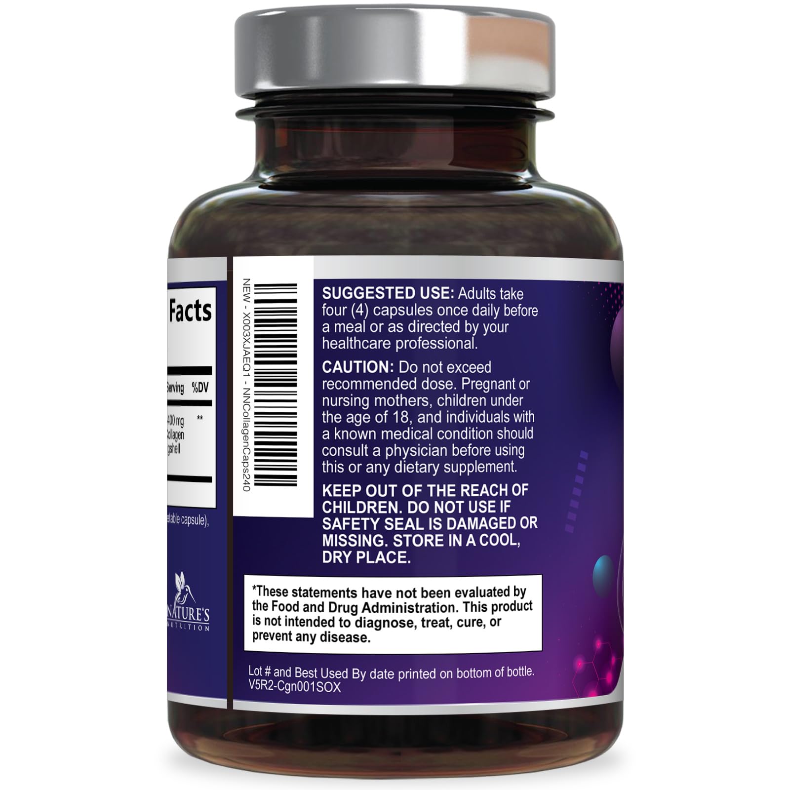 Multi Collagen Pills - Multi Collagen Complex 2400 mg Per Serving - Types I, II, III, V, X - Hydrolyzed Collagen Peptides Supplement - Hair, Skin & Nail Support