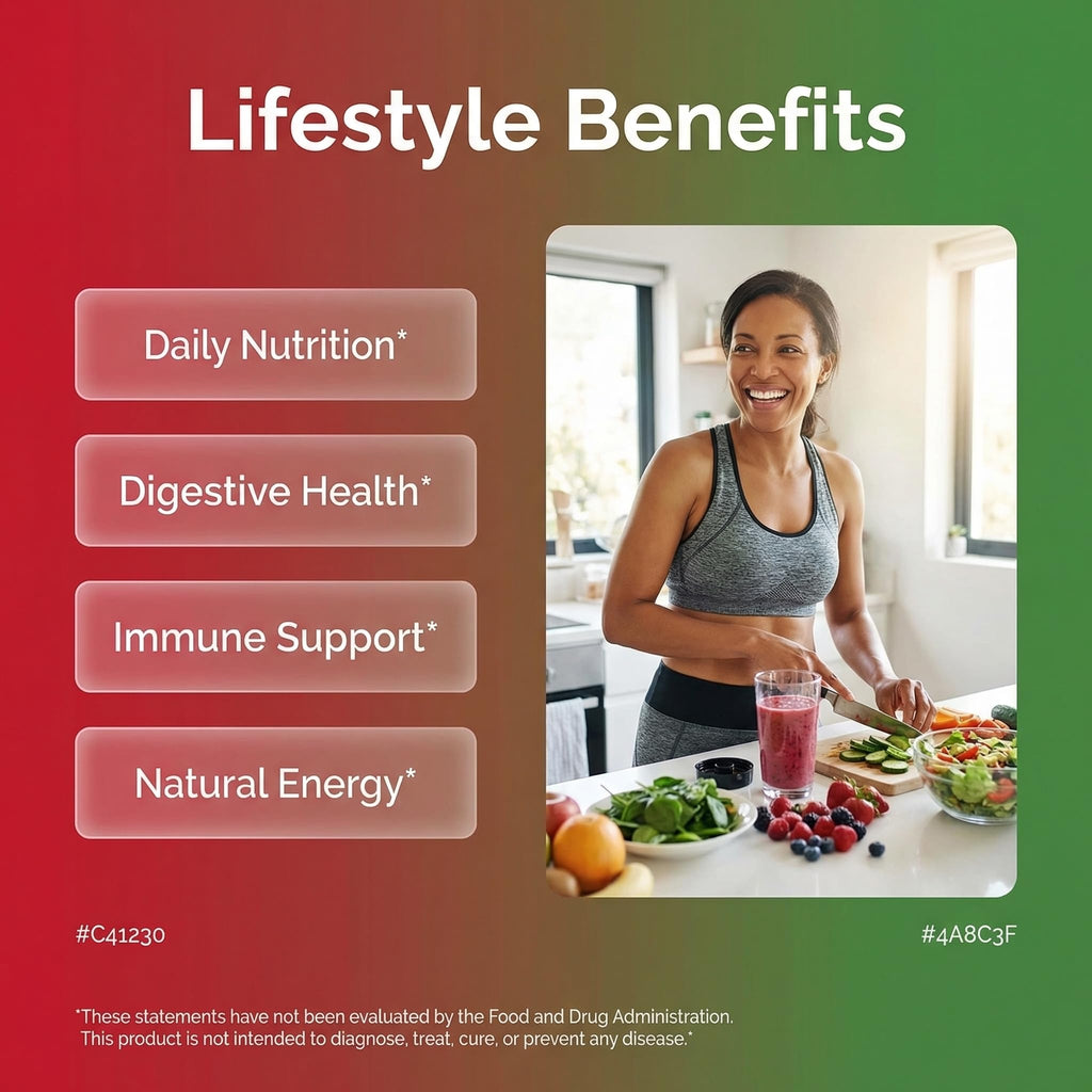 Clean Nutraceuticals Fruits and Veggies Supplement Reds & Green Superfood - Balance of Over 70 Fruit & Vegetable Supplements Capsules with Probiotics Prebiotics