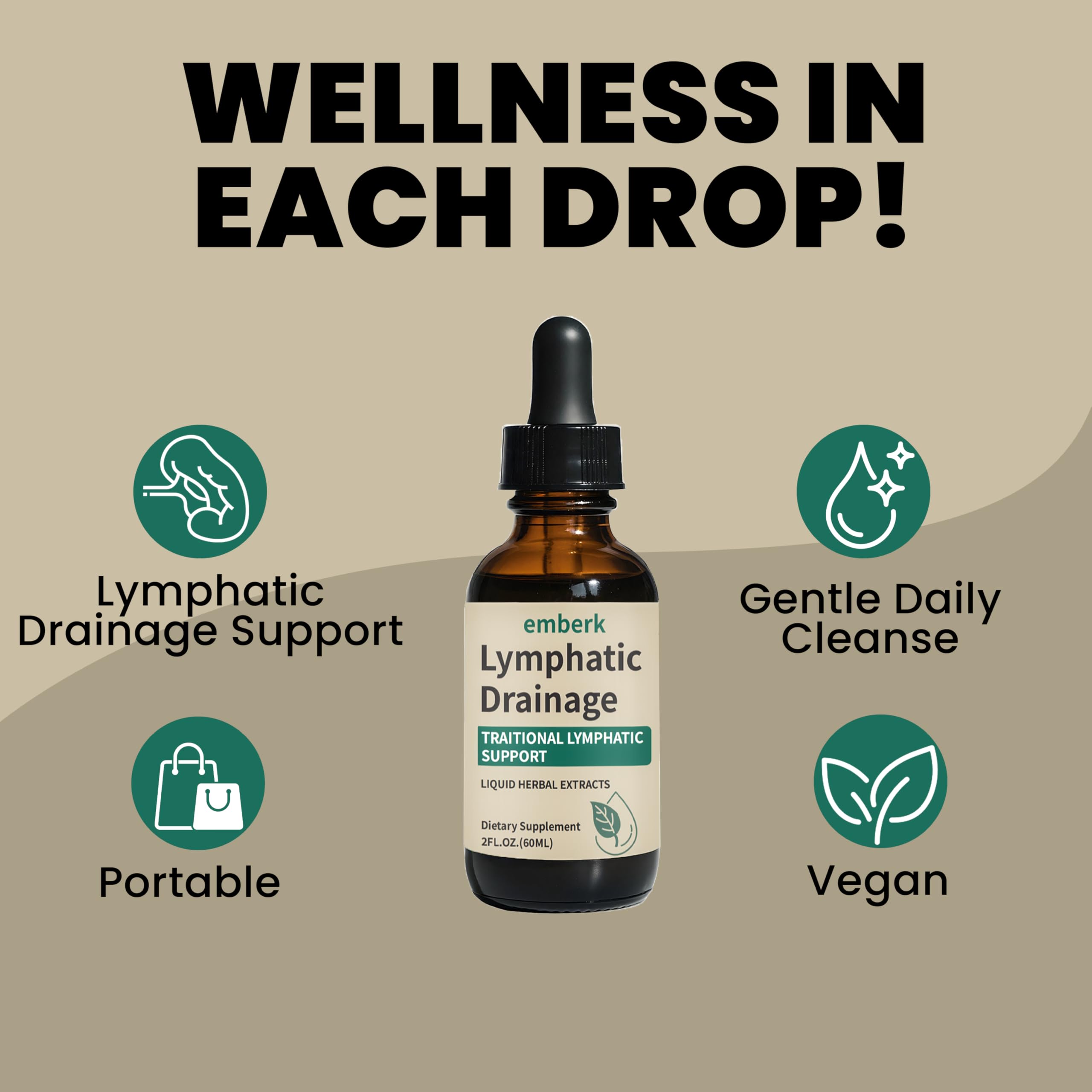 Lymphatic Drainage Drops, 2000mg Herbal Blend with Elderberry & Echinacea Dandelion，– Supports Lymphatic Drainage, Immune System & Detox 2 fl oz (1pcs) Generic buy supplements Au