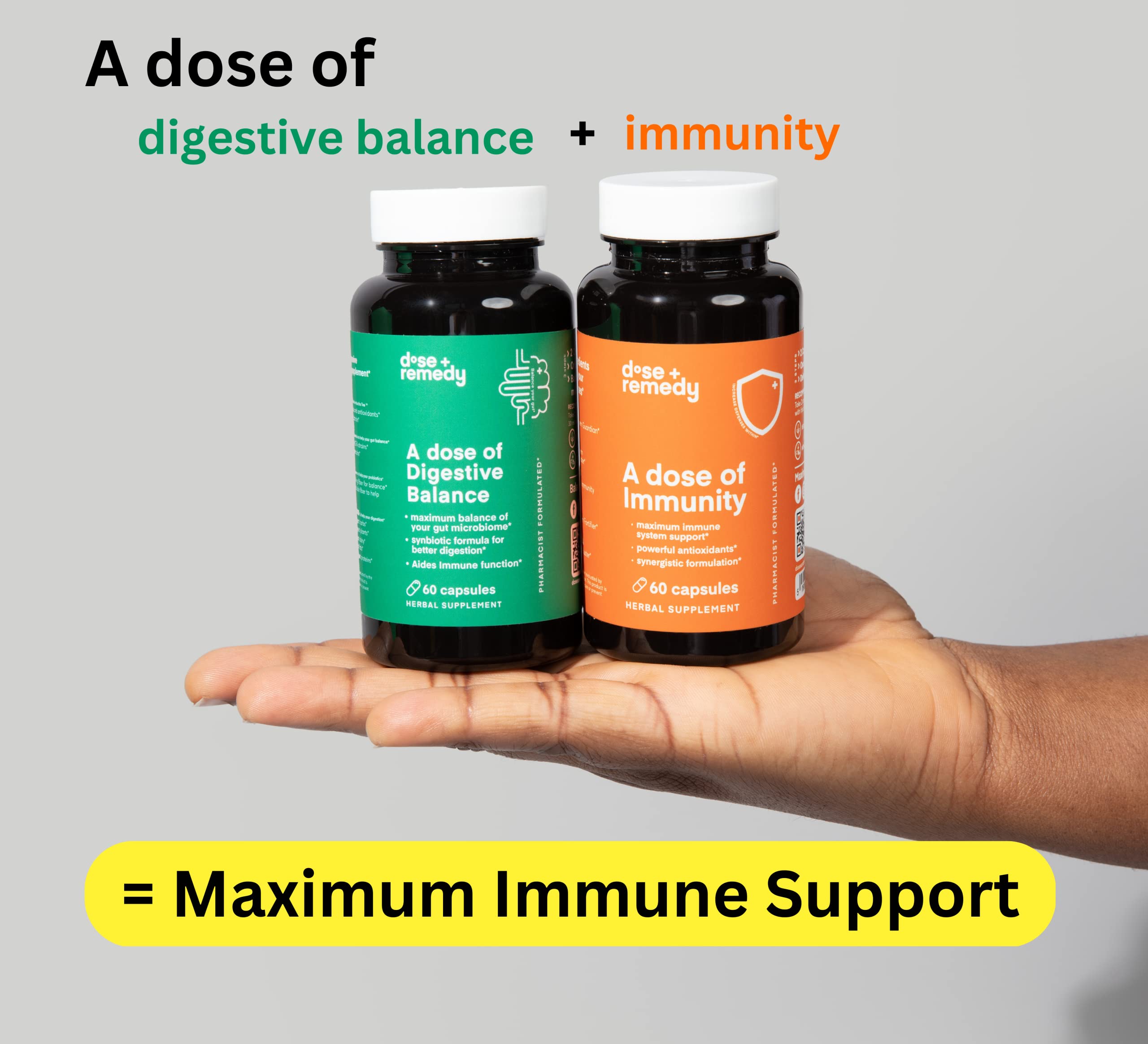 A dose of Digestive Balance-Gut Health Supplement-USDA-Kombucha, 7 Probiotic Strains and Prebiotics for Microbiome-Digestive Enzymes for Digestion