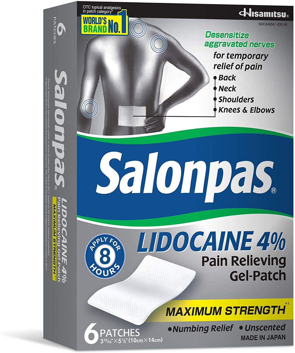 Salonpas LIDOCAINE (5 Pack Bundle) Pain Relieving Maximum Strength Gel Patch! SalonpasBuy Supplements Australia