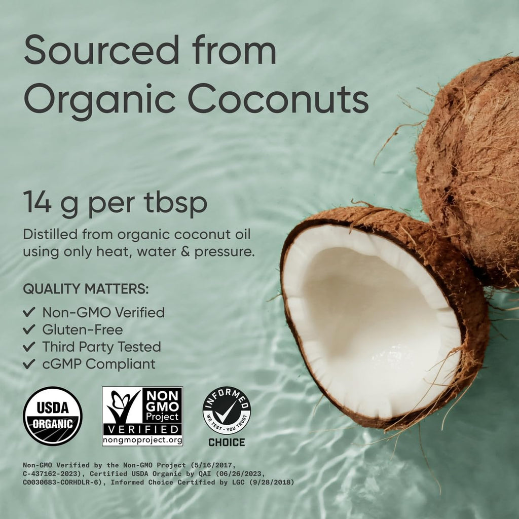 Sports Research Organic MCT Oil - Keto & Vegan MCTs C8, C10, C12 from Coconuts - Fatty Acid Brain & Body Fuel, Non-GMO & Gluten Free - Flavorless Oil, Perfect in Coffee, Tea & Protein Shakes - 32 oz Sports Research buy supplements Au