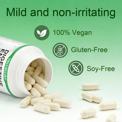 Complete Digestive Enzymes Supplement for Gut Health & Bloating Relief - Enhanced with Lipase Amylase Bromelain for Protein Carb