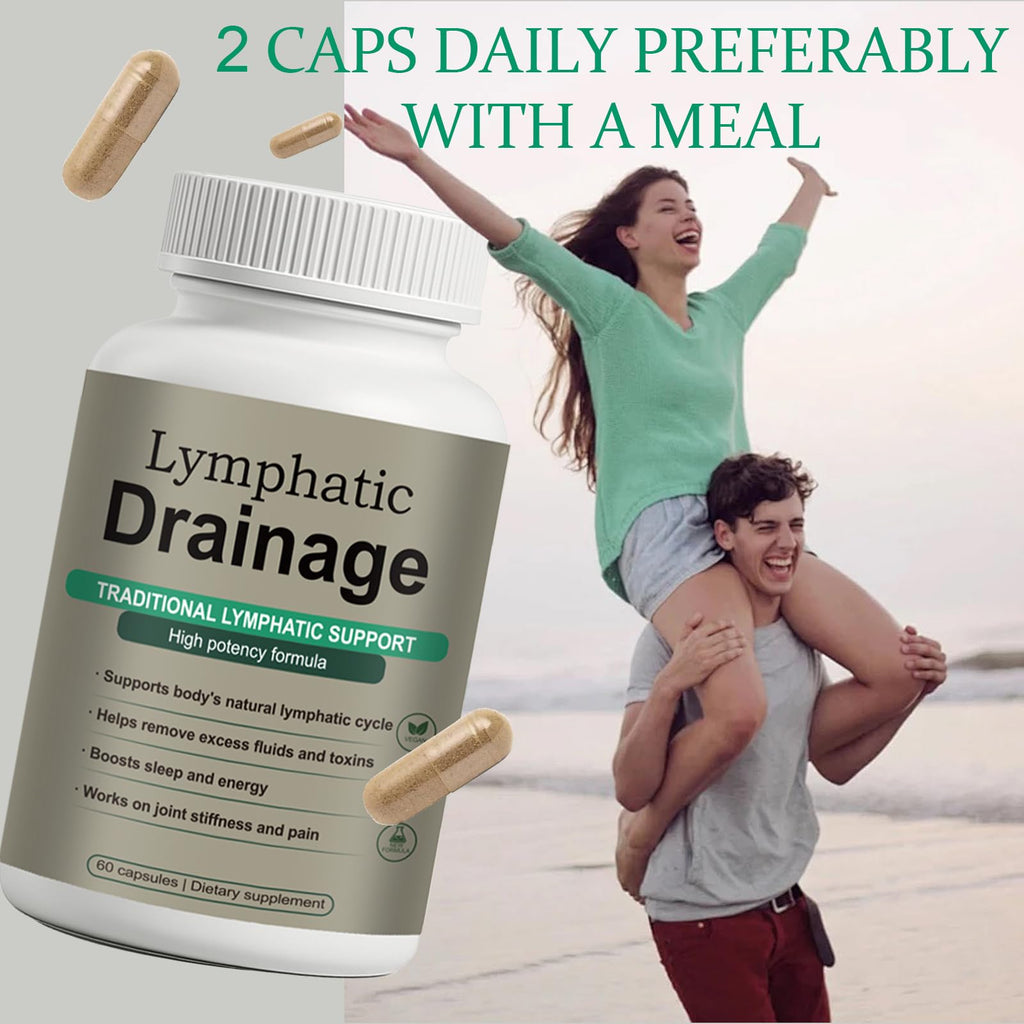 Lymphatic Drainage Capsules – Natural Herbal Blend with Dandelion, Burdock, Kelp & Echinacea – Supports Circulation & Fluid Balance Qiuumey buy supplements Au